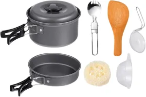 1 Set Outdoor Pot Camping Pan Camping Accessories Grilling Kit Stainless Steel Folding Bowl Camping Cookware Frying Pan for Camping Portable Pots and Pans Aluminum Alloy