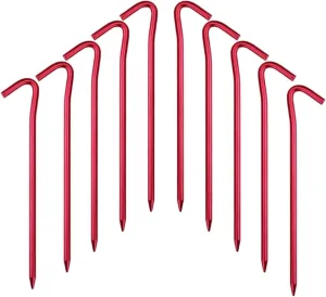 10 Packs Outdoors Tent Stakes Pegs,Ultralight Hook Tent Pegs Canopy Stakes Tent Pegs Beach Tent Stakes DaJiKan