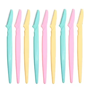 10 Pcs Eyebrow Trimmer Blade Shaver Portable Face Eye Brow Epilation Hair Removal Cutters Safety Woman Makeup(Mixed color)