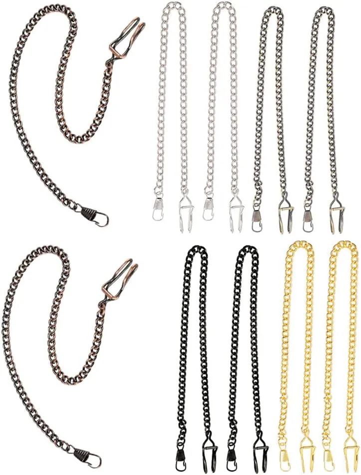 10 pcs Watches Alloy Clip Link Hook Cm Long Pocket Retro Antique Vintage Hanging Chains Key Necklace Pendant Connector with Curb DIY Watch Chain