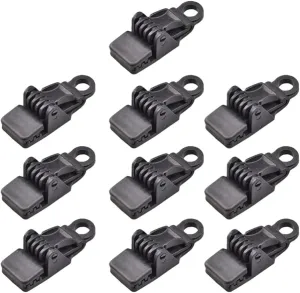 10 Pcs Waterproof Tent Clips for Backpacking Tarp Camping Strong Grip Outdoor Tent Fixing