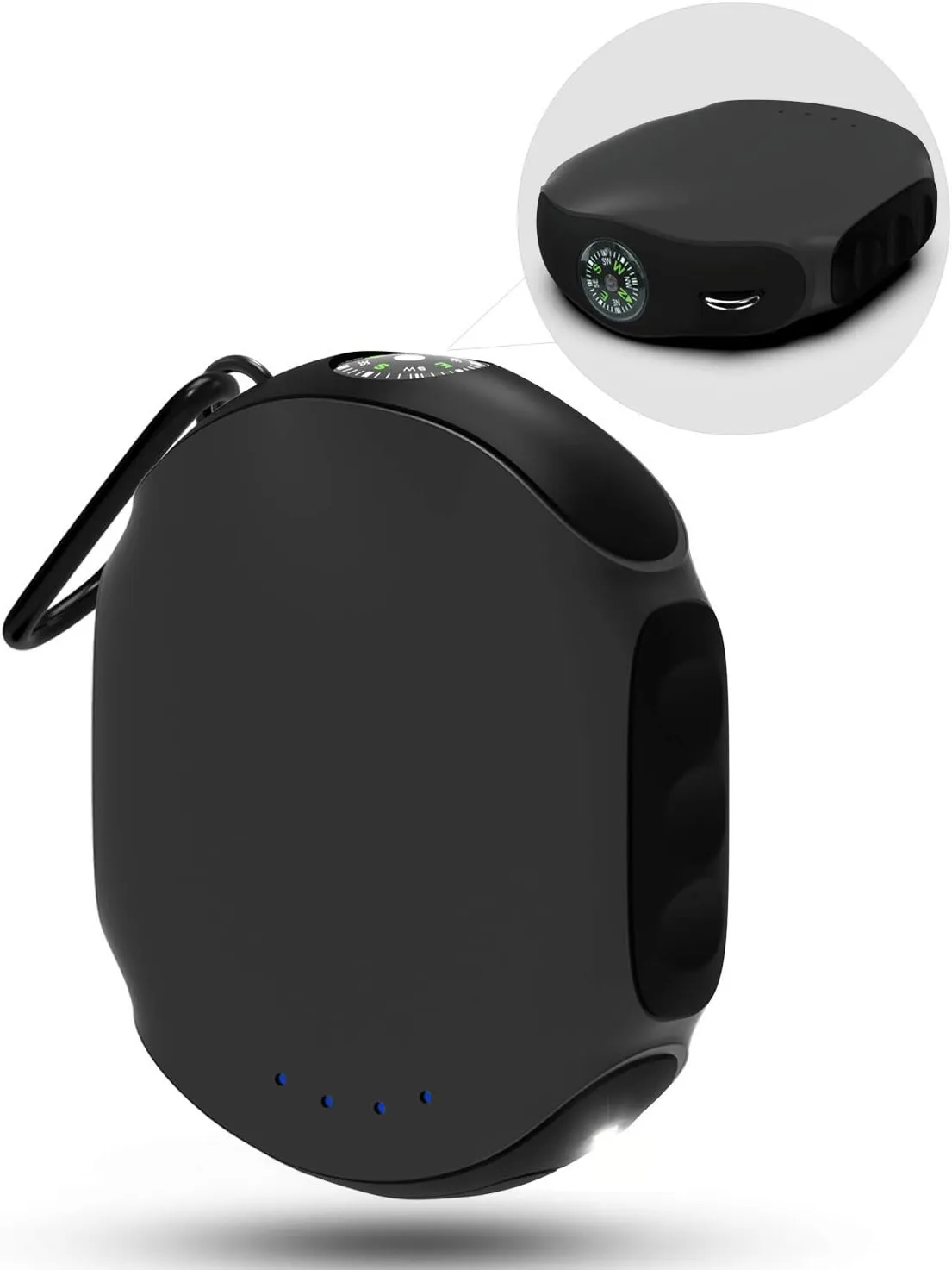 10000mAh Waterproof Power Bank, High Speed Outdoor Waterproof Portable Charger, with Compass and Flashlight Features External Battery for Android iPhone iPad Galaxy-Black
