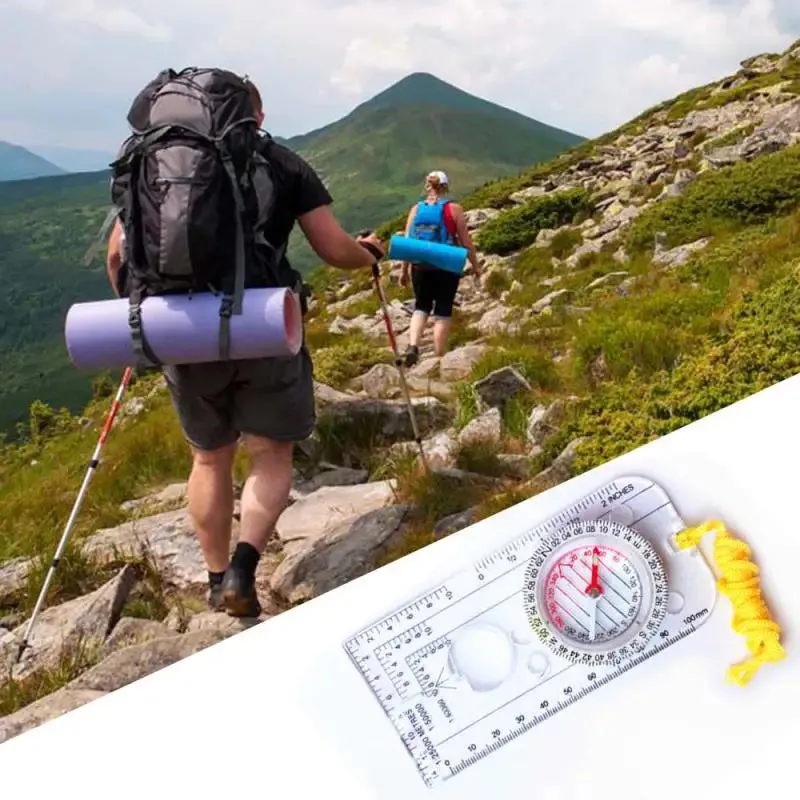 10PCS Drawing Scale Compass - Portable Handheld Navigation Map Reading Ruler for Outdoor Camping and Hiking