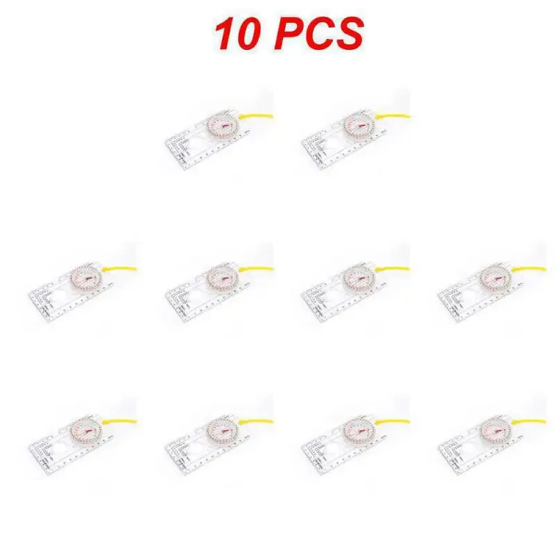 10PCS Drawing Scale Compass - Portable Handheld Navigation Map Reading Ruler for Outdoor Camping and Hiking