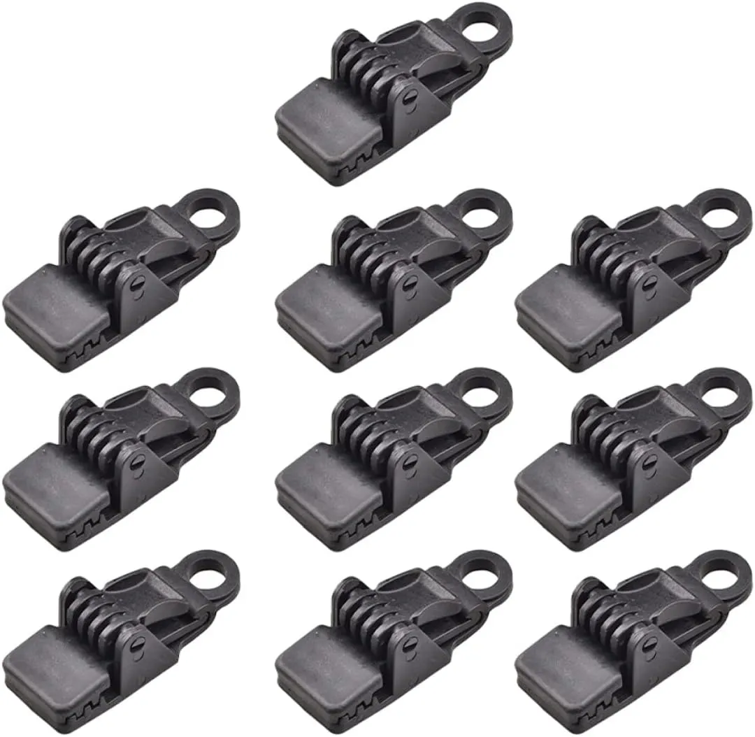 10Pcs Tarp Clips Durable Plastic Tent Clamps for Outdoor Camping Tarp Accessories Easy Install Multipurpose Use Secure Grip for Tents Tarps Pool Covers