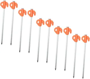 10pcs Windproof Tent Stakes for Outdoor Camping Heavy Duty Pegs Tent Fixing Nails Lightweight and Portable Easy to Use and Carry