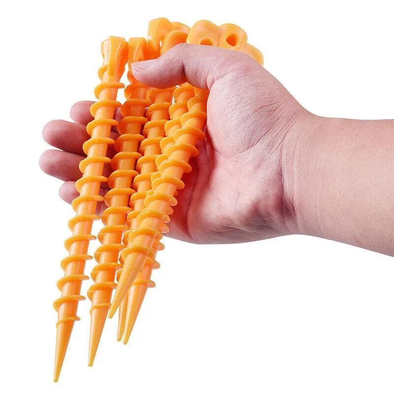 10X Spiral Screw Tent Pegs for Camping