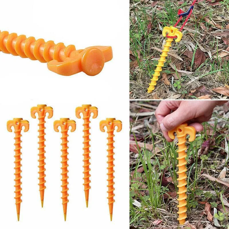 10X Spiral Screw Tent Pegs for Camping