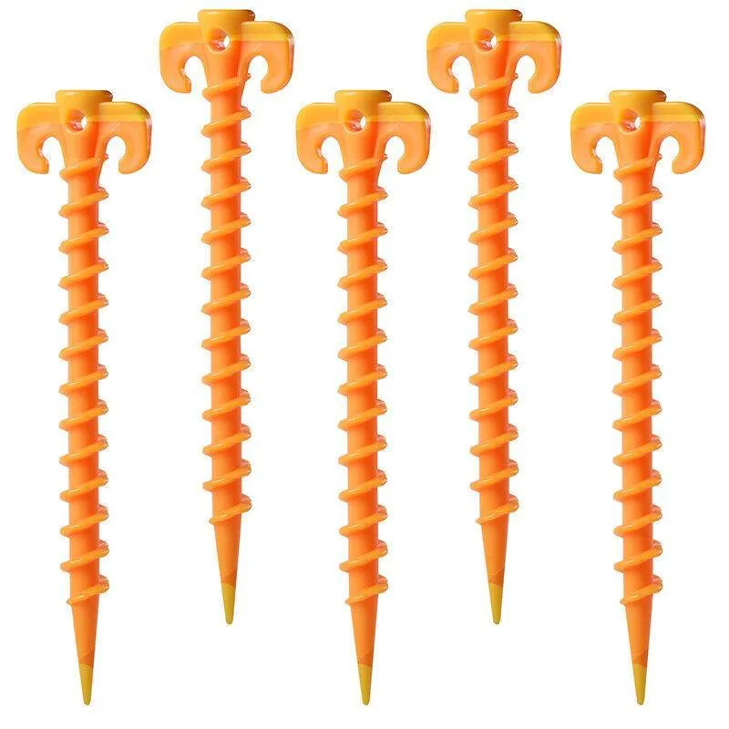 10X Spiral Screw Tent Pegs for Camping