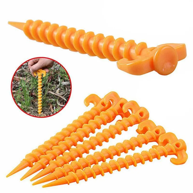 10X Spiral Screw Tent Pegs for Camping