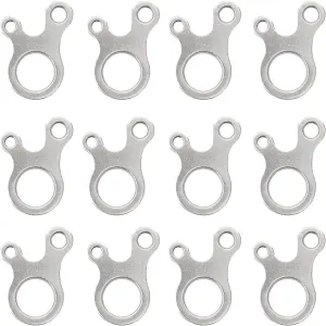 12 PCS Stainless Steel 3 Holes Knot Rope Buckle,Tent Guy Lines Tensioners Ultralight Aluminium Alloy Rope Guylines Adjuster,for Tent Camping Hiking