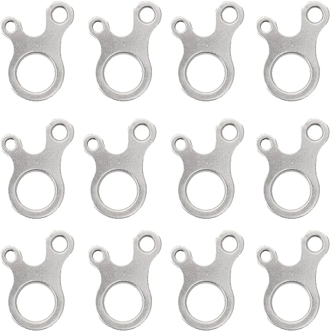 12 PCS Stainless Steel 3 Holes Knot Rope Buckle,Tent Guy Lines Tensioners Ultralight Aluminium Alloy Rope Guylines Adjuster,for Tent Camping Hiking