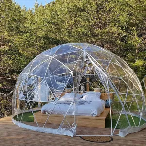 12ft Dome House Camping Tent,Outdoor 4-8 People Bubble Tent,Waterproof Clear Dome Tent,Thicken PVC Waterproof Cover,Suitable for Camping, Party, Christmas