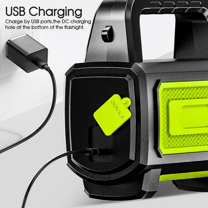 135000LM LED Searchlight Spotlight USB Rechargeable Hand Torch Work Light Lamp