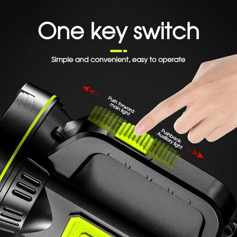 135000LM LED Searchlight Spotlight USB Rechargeable Hand Torch Work Light Lamp