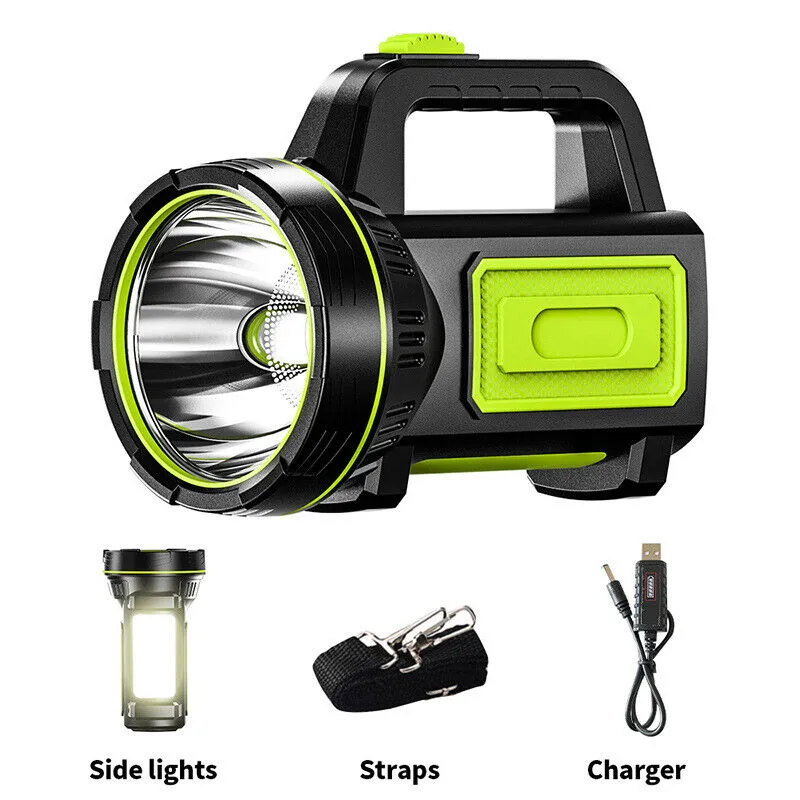 135000LM LED Searchlight Spotlight USB Rechargeable Hand Torch Work Light Lamp