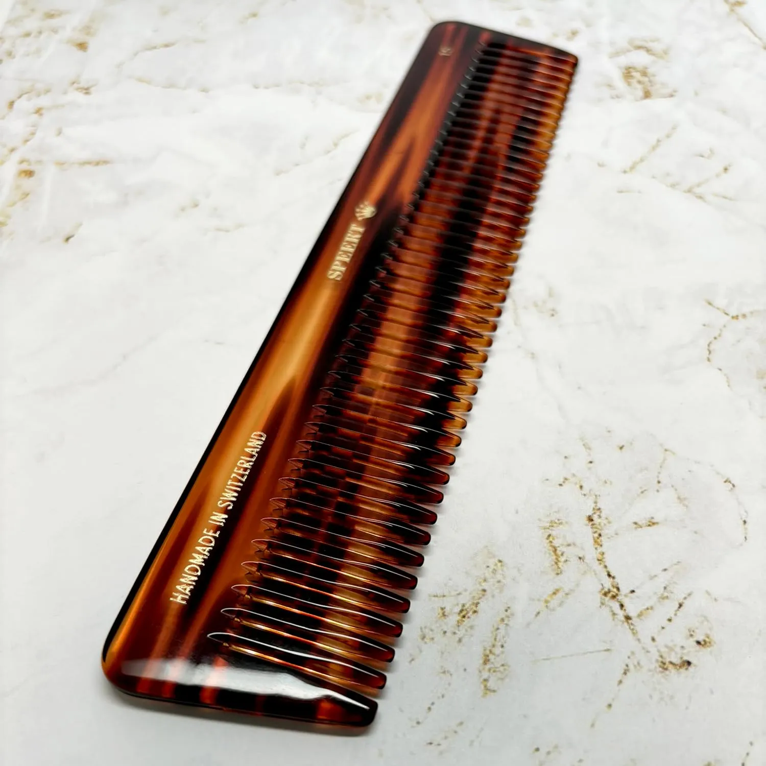 #15 Handmade Wide Tooth Comb Tortoise Havana Acetate Thick Coarse Curly Detangling Parting Grooming Teasing Hair Styling Hairdresser Barber Hairdressing Wet Dry Pocket Travel Women Men Kids