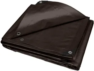 16' x 20' Tarps Heavy Duty Waterproof, 16 Mil Brown Poly Tarp Cover, UV Resistant, Rip and Tear Proof Tarpaulin with Grommets and Reinforced Edges for Roof, Patio, Camping, Boat, Pool