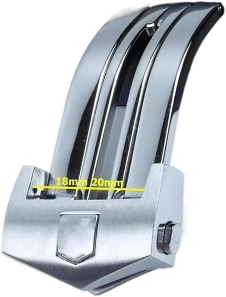18mm 20mm 316L Stainless Steel Folding Butterfly Buckle Silver Black Watch Band for TAG Clasp for HEUER Carrera Clasp
