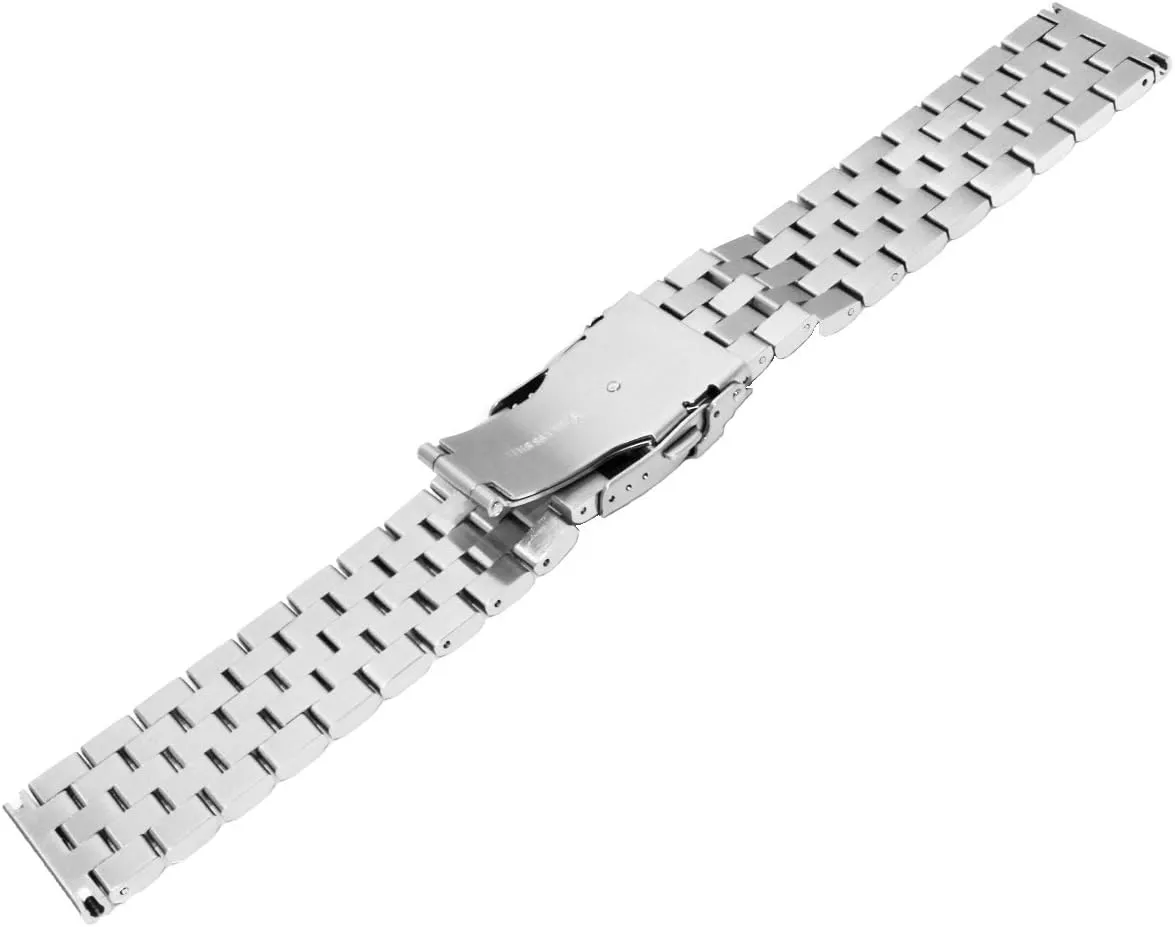 18mm/20mm/22mm/24mm/26mm Brushed Metal Watch Bands for Men Women Solid Stainless Steel Watch Band Watch Bracelet Strap Deployment Double FlipLock Buckle Black Silver Blue