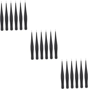 18pcs Stainless Steel Eyelash Tweezers for Makeup Ergonomic Design for Easy False Eyelash Application and Removal Precision Grooming Tool for Eyebrows and Lashes