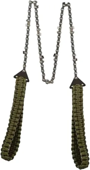 1pc Pocket Survival Sawing Tool Green Hand Zipper Rope Chainsaw for Efficient Cutting Camping Hiking and Outdoor Adventures Lightweight Design