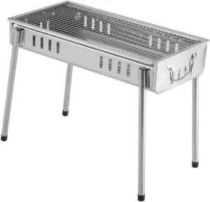 1pc Portable Medium-sized Stainless Steel Charcoal Barbecue Grill Grid for Outdoor Camping Easy to Assemble Bbq Rack for Meat Fish and Vegetables