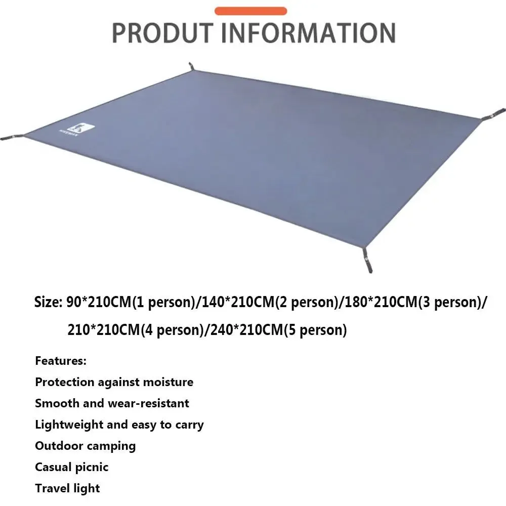 1Pc Ultralight Pocket Waterproof Tent Mat Footprints Beach Tarps Camping Hiking Sack Outdoor Picnic Oxford Cloth Mat Floor Tarp