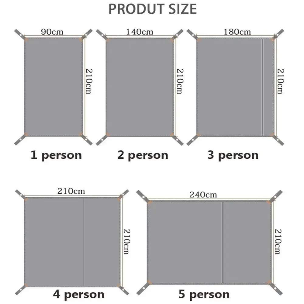 1Pc Ultralight Pocket Waterproof Tent Mat Footprints Beach Tarps Camping Hiking Sack Outdoor Picnic Oxford Cloth Mat Floor Tarp