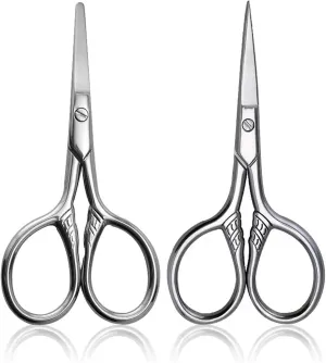 1Pcs Stainless Steel Small Makeup Grooming Scissors Eyebrows For Manicure Nail Cuticle Beard And Mustache Trimmer Nose Hair Tool(WHITE)