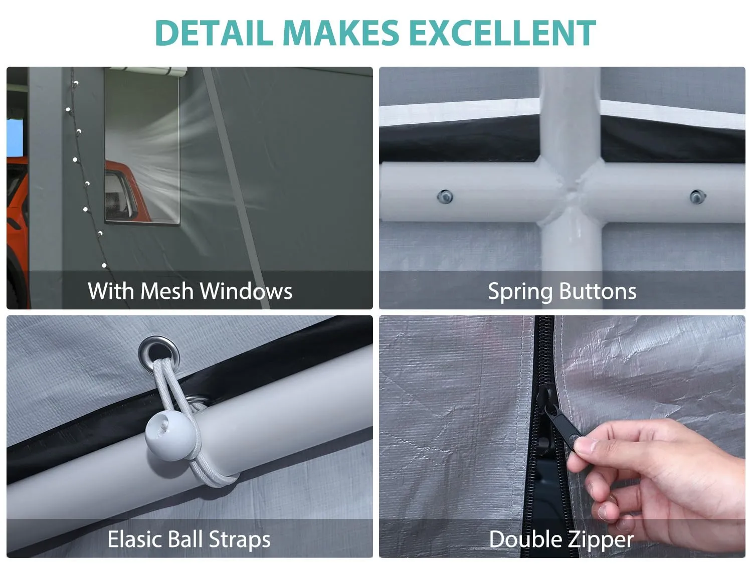 2 Car Carports 20X20 Heavy Duty，Car Ports with 180G Removable Side Walls, Carport Canopy, Portable Car Port Garage, Car Shelter All Weather,Gray