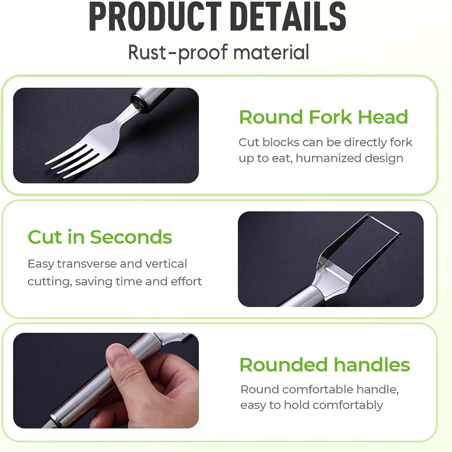 2-In-1 Stainless Steel Fruit Cutter, 2025 New Stainless Steel Watermelon Fork Slicer, Portable Watermelon Slicer Cutter Tool for Family Parties (1)