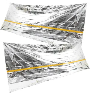 2-Pack Disposable Emergency Shelter Tent Compact Waterproof Windproof Outdoor Survival Tent for Hiking Camping Cycling