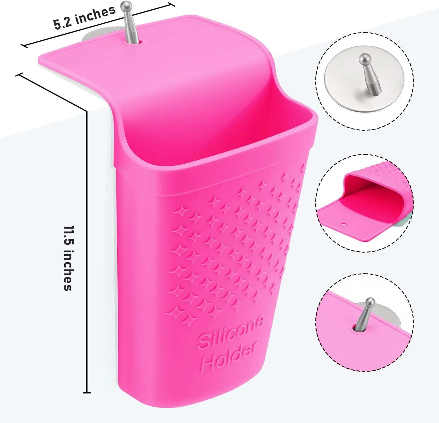 2 Pack Heat Resistant Silicone Hair Iron Mat and Pouch,Portable Travel Hair Straightener Mat and Holder for Hair Styling Tools.(Hot Pink)