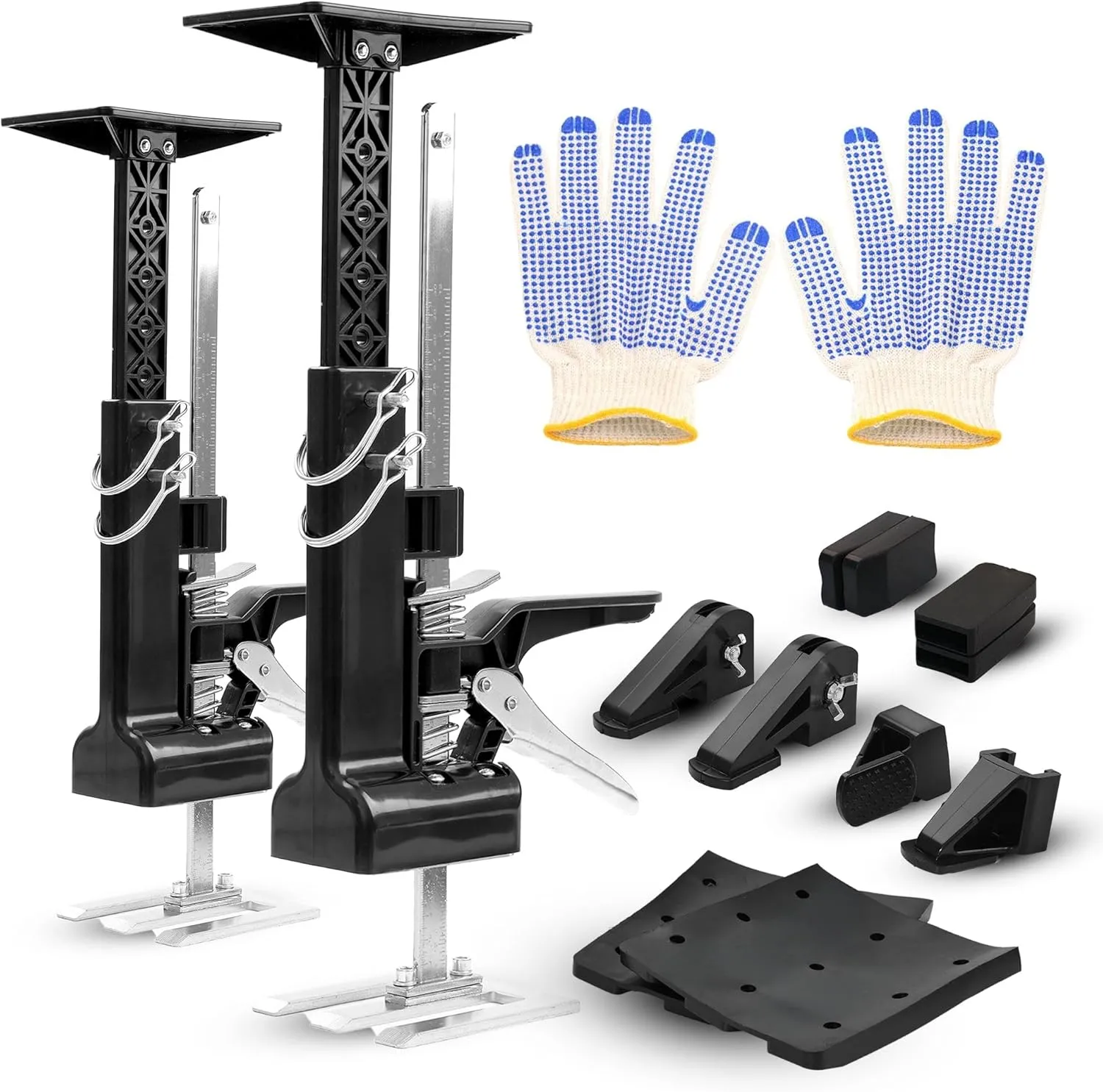 2-Pack Labor Saving Cabinet Jack, Heavy Duty Arm Jack with 163kg Weight Capacity with 23.4" Lift, Stainless Steel Construction Jack, Hand Lifting Tool for Drywall Cabinet Installation.