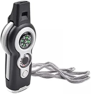 2-Pack Loud Survival Whistle with Compass & Flash | Essential Hiking Tool | Emergency Whistle Keychain | Outdoor Adventure & Camping Gear