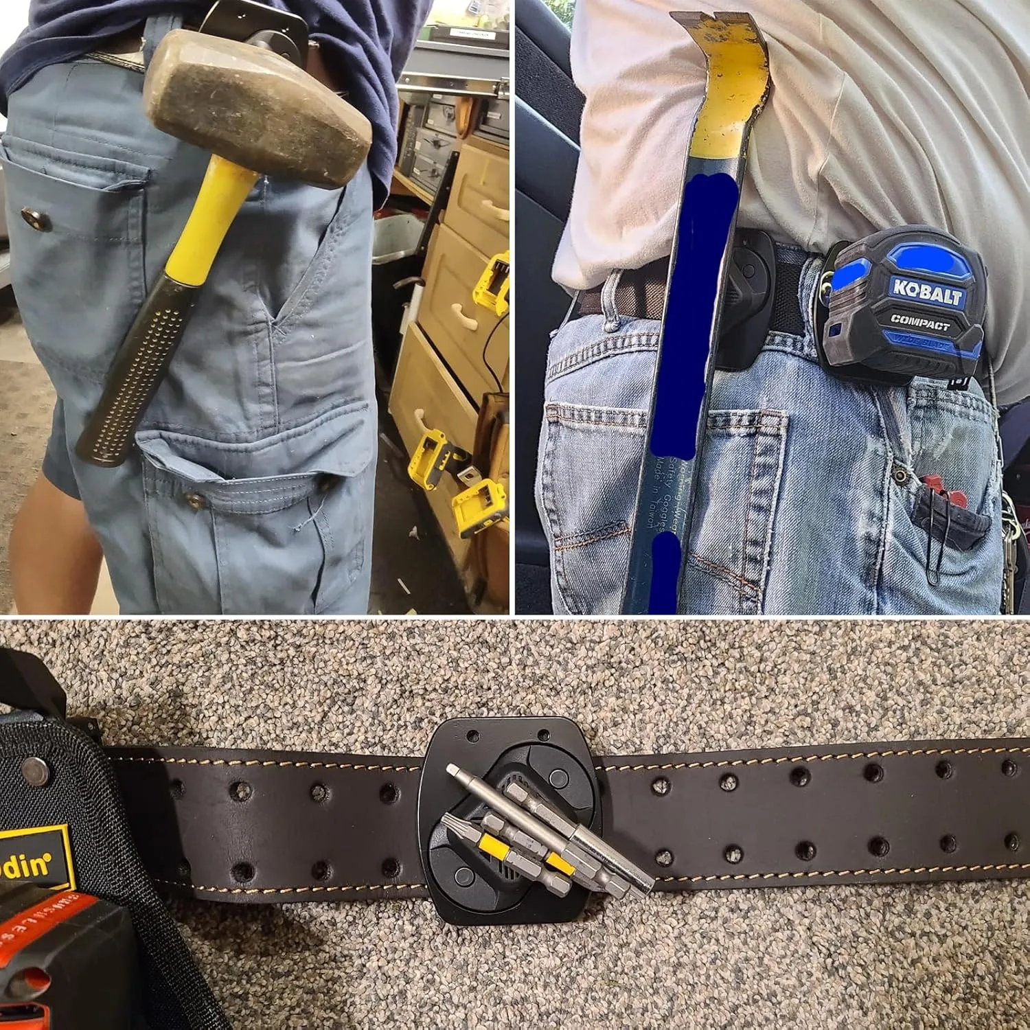 2-Pack Magnetic Tool Holder, Full Metal Magnetic Belt Clip Holster for Screws,Nails,Hammer,Pliers,Spanner and Any Magnet Hardware, Great for Electricians, Plumbers, Carpenters