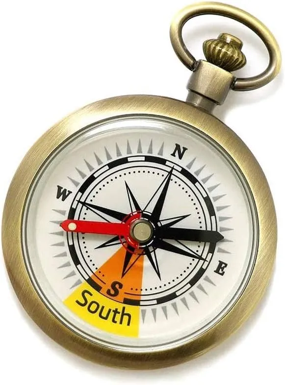 2 Pack Outdoor Antique Copper Pocket Watch Compass North Needle Waterproof Compass Pocket Watch Flip-Open Navigation Tools for Camping Hiking