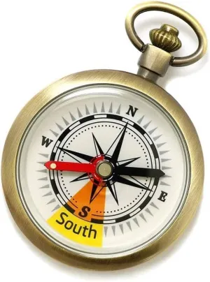 2 Pack Outdoor Antique Copper Pocket Watch Compass North Needle Waterproof Compass Pocket Watch Flip-Open Navigation Tools for Camping Hiking