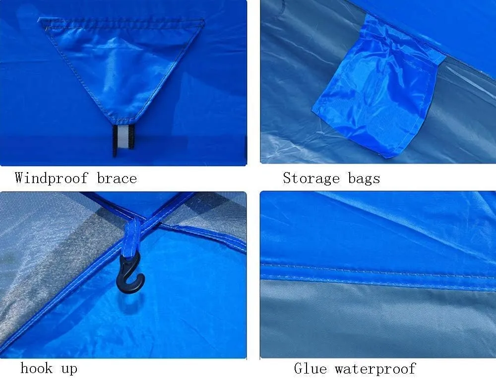 2 People Camping Dome Tent Outdoor Cabana Pop-Up Tarps for Hiking Travel Vacation