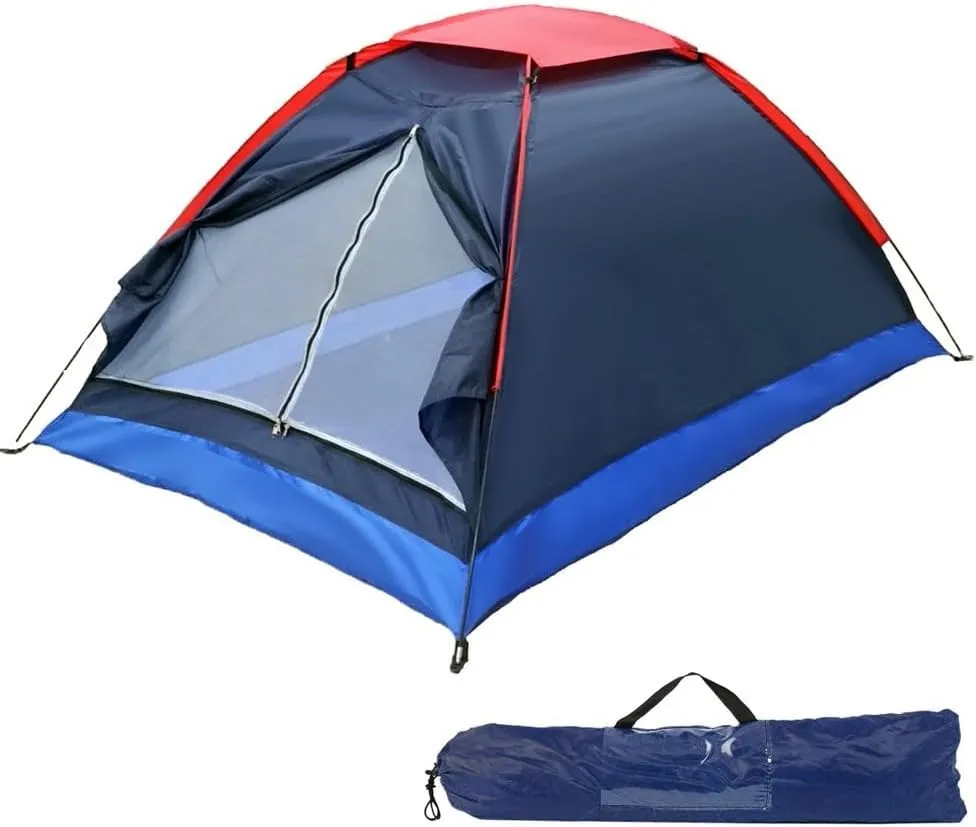 2 Person Camping Dome Tent, Lightweight Camping Tent Easy Set-Up Portable Backpacking Ultralight Waterproof Windproof Anti-UV Sun Shelter Tent Garden Sun Shield Outdoor Hiking(Navy Blue)