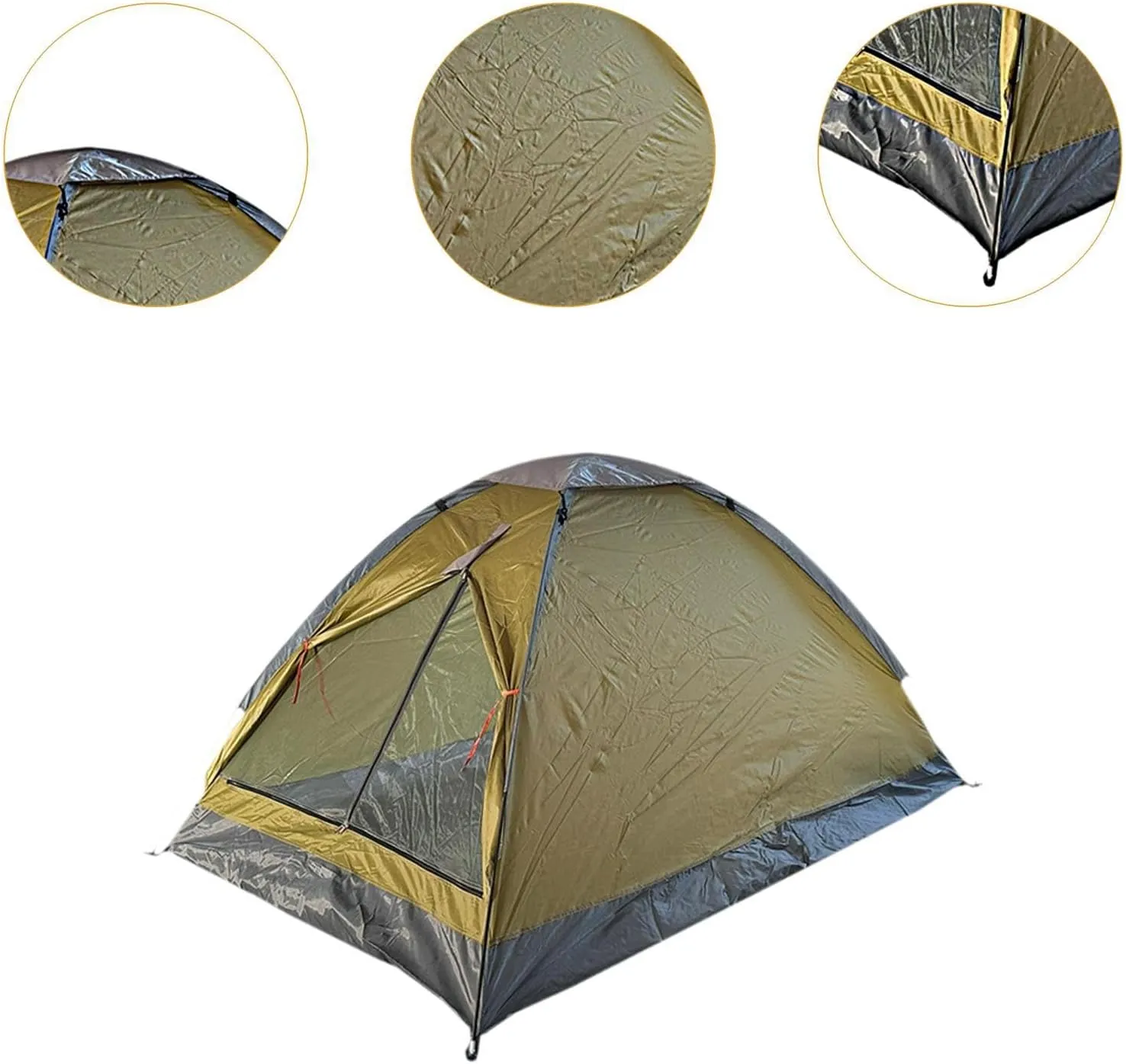 2 Person Camping Tent Folding Lightweight Windproof Easy Setup Single Layer Sun Shelter for Traveling Backpacking Yard Family