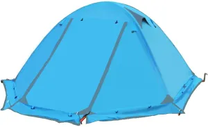 2 Person Camping Tent Lightweight Windproof 2 Doors Easy Setup Double Layer Outdoor Tent for Family Hunting Hiking Mountaineering Travel