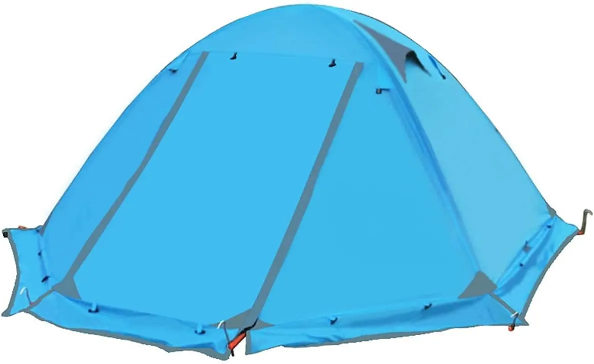 2 Person Camping Tent Lightweight Windproof 2 Doors Easy Setup Double Layer Outdoor Tent for Family Hunting Hiking Mountaineering Travel