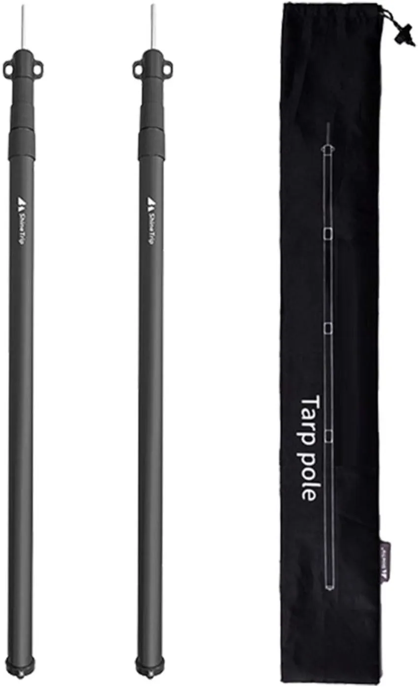 2 Telescoping Tarp Poles, Replacement Canopy Adjustable Aluminum Rods, Portable, Lightweight for Tent Fly, Awning, Outdoor Camping, Hiking, Backpacking