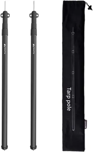 2 Telescoping Tarp Poles, Replacement Canopy Adjustable Aluminum Rods, Portable, Lightweight for Tent Fly, Awning, Outdoor Camping, Hiking, Backpacking