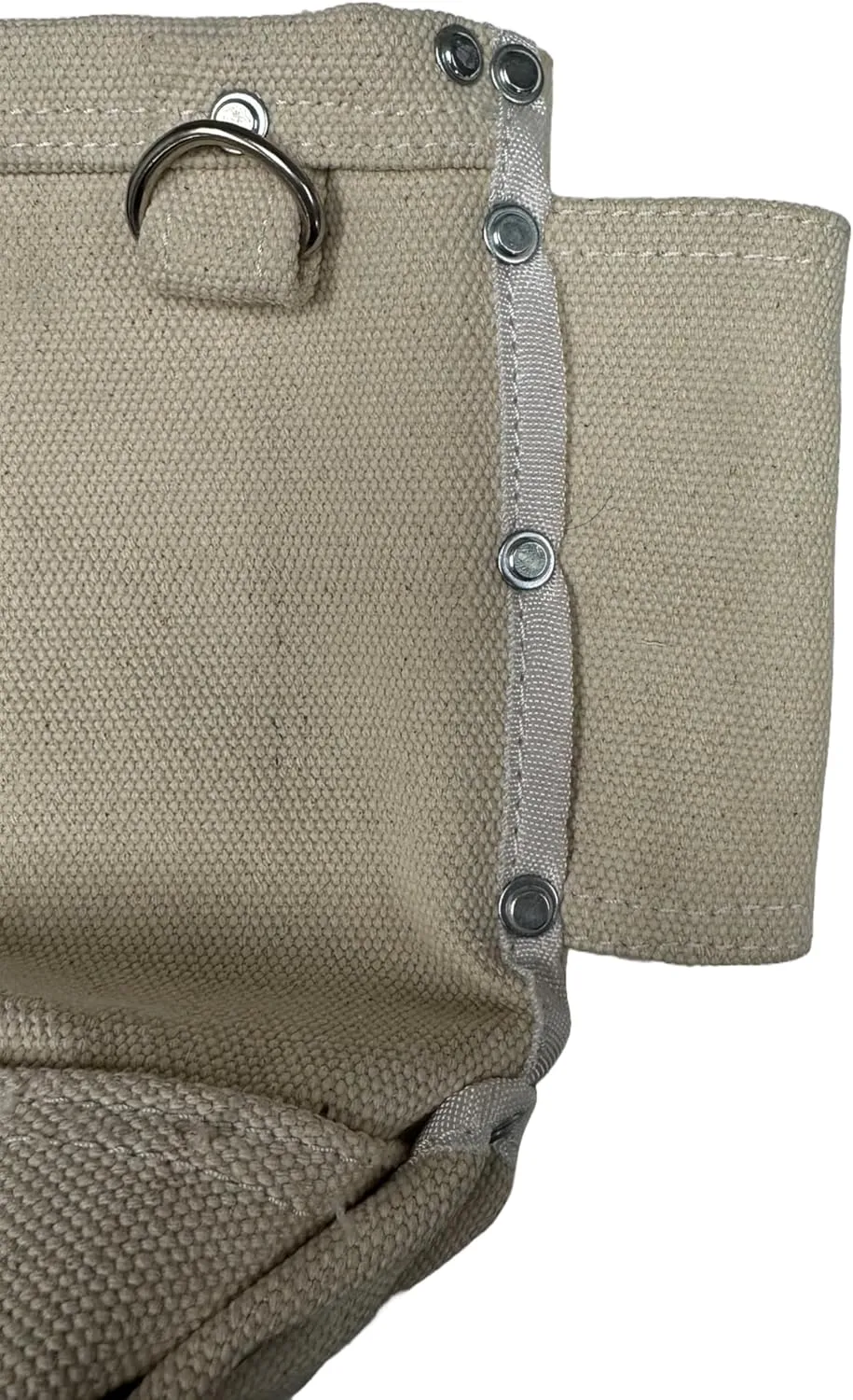 20-336 28 oz Canvas Fastener Tool Pouch, Bolt Bag with Bull-pin Loop, Clip-On Tool Bag for Tools, Screws and Nails, Tunnel Loop Connection, White