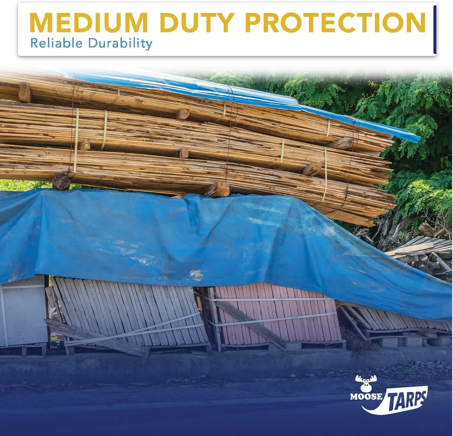 20' x 25' Waterproof Tarp, Medium Duty Reversible Blue/Silver, Multipurpose Indoor and Outdoor Tarps for Tents, Wood Cover, Furniture, Car, Boat, Pool, Tear Resistant, Blue