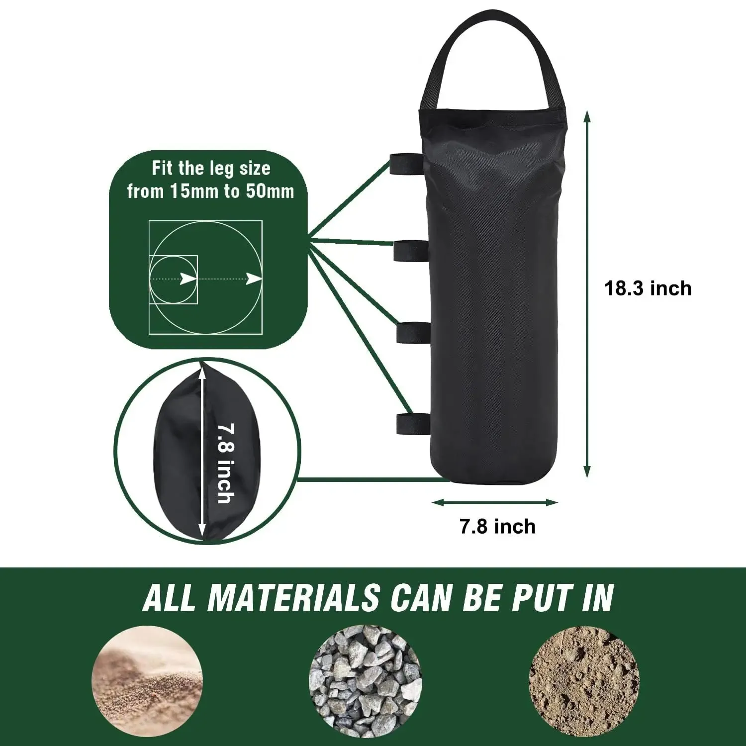 20 X 47Cm Outdoor Tent Ceiling Sandbags Windproof Sunshade Fixing Bags 20 X 47 Cm