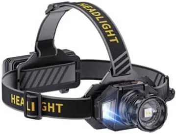 2980 Lumen Rechargeable LED Headlamp, 90H Long Lasting Battery Life Head Lamp with 12 Modes & IPX7 Waterproof & Zoomable, 90° Adjustable Headlamps for Adults, Camping, Hardhat, Outdoor